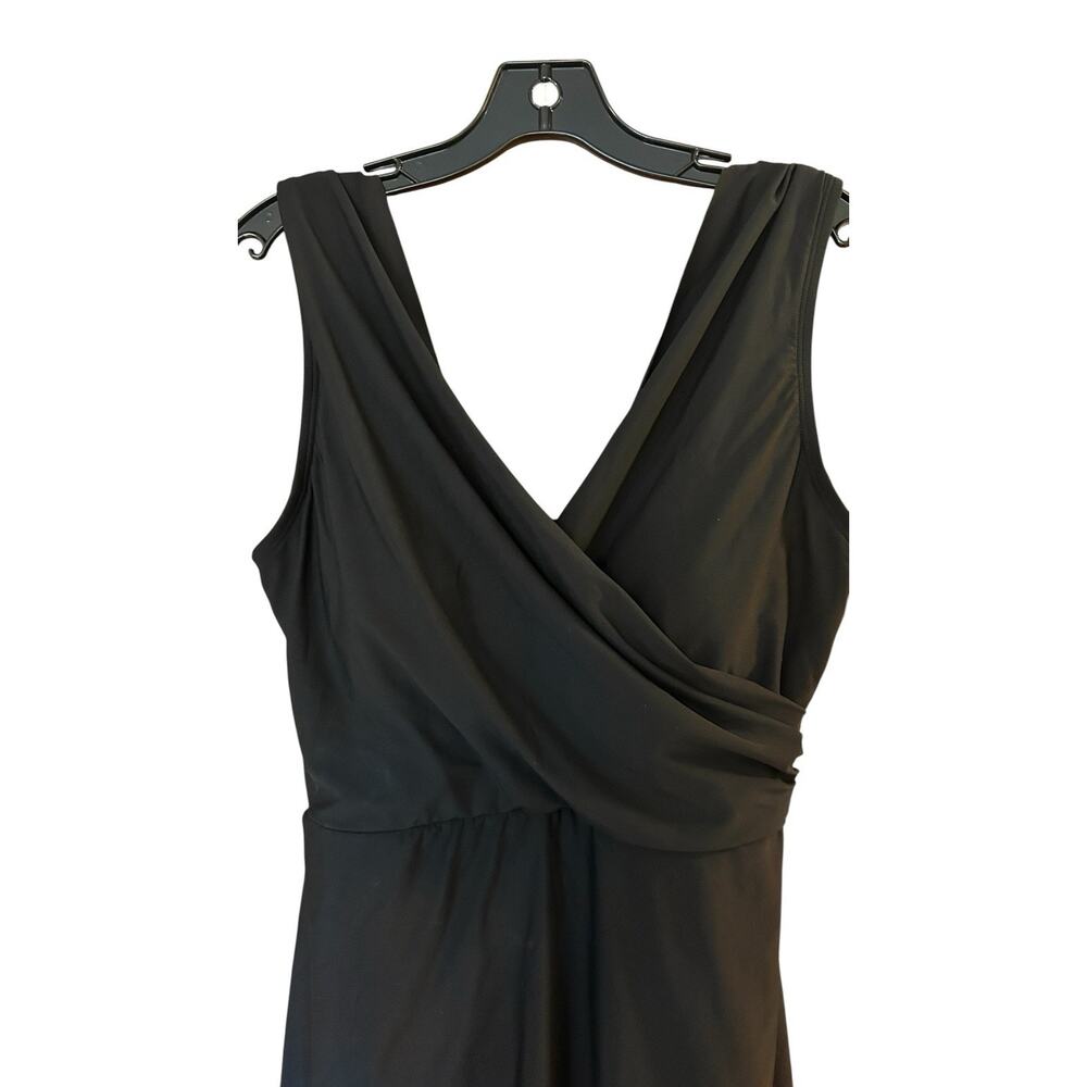 Lands' End Women's Tummy Control Surplice Wrap Swim Dress One Piece Swimsuit 12 - Picture 5 of 10